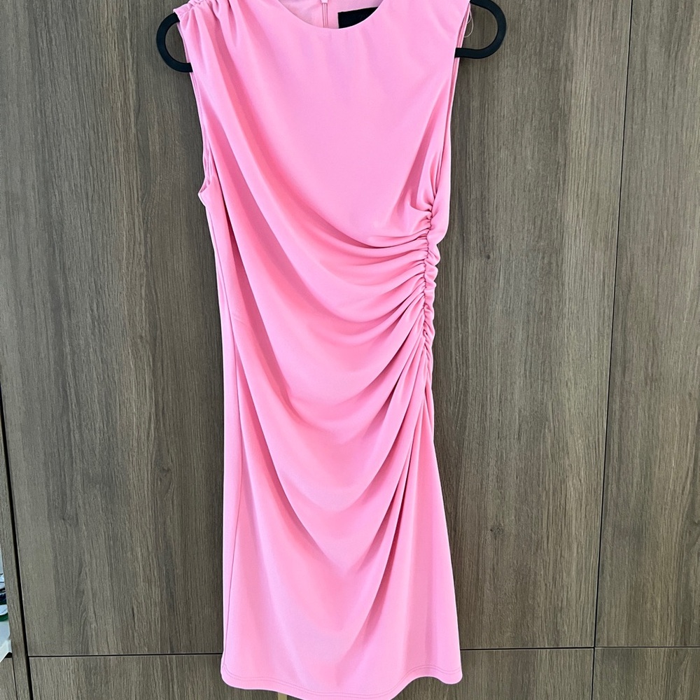 Zara Pink Ruched Midi Dress